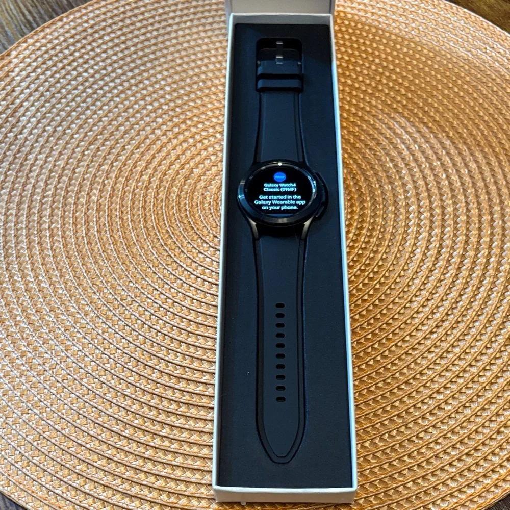 Samsung Black Galaxy Watch4 Classic 42mm with Silicone Strap